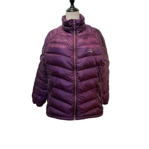 LL Bean Women's Down Puffer Coat Sz L Purple Downtek Pertek Gorpcore Lightweight